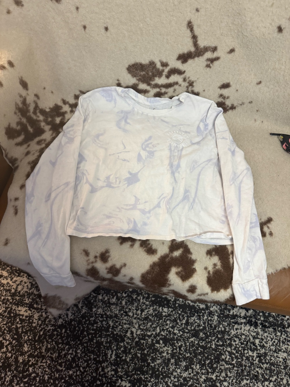 Hollister Lavender Tie-Dye Long Sleeve Crop Top